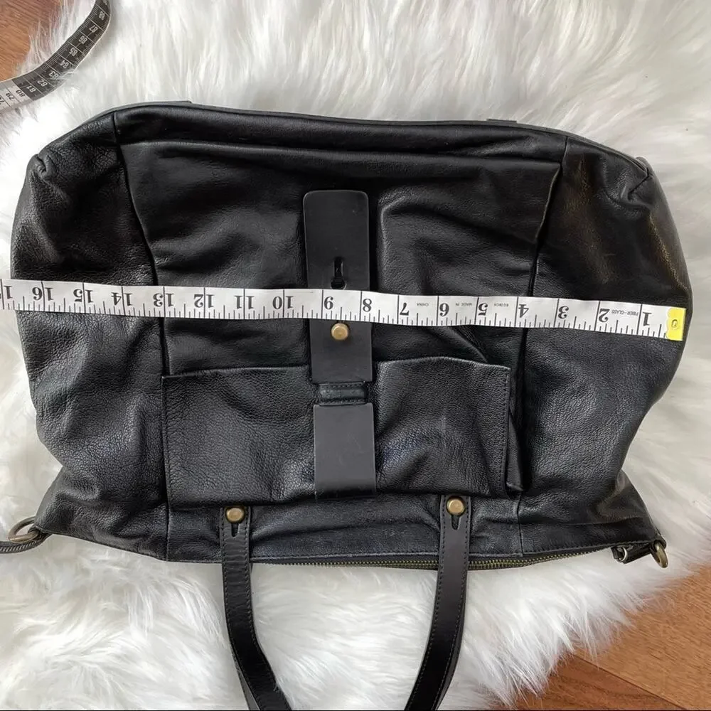 Sundance | Pandora Black Leather Bag Satchel Purse Handbag Made In Italy Tote